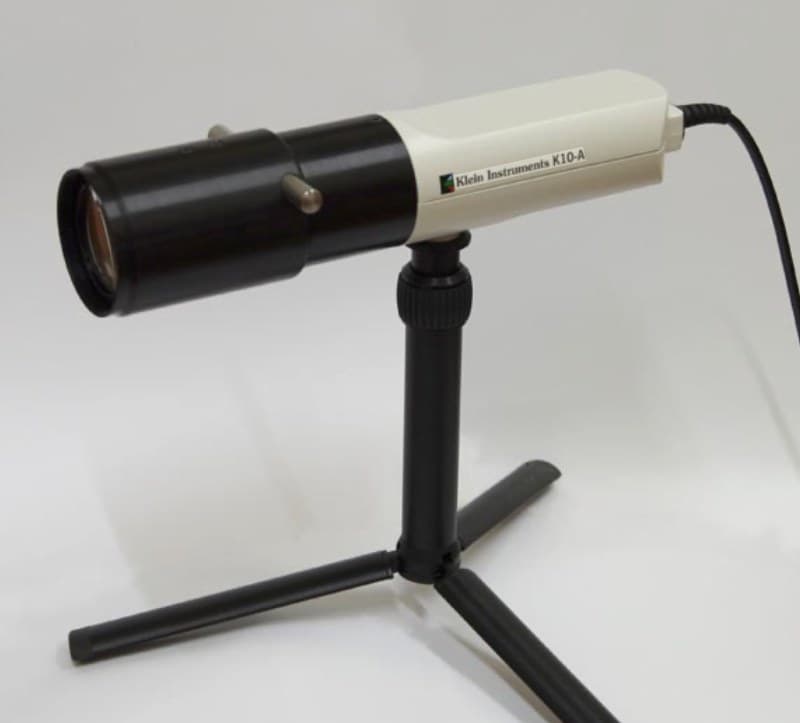 The Klein Instruments K10-A colorimeter mounted on a small tripod